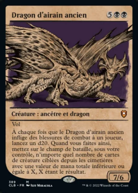 Dragon d'airain ancien, carte Magic CLB 389 — extension Commander Légendes : la bataille de la Porte de Baldur