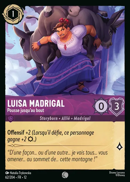 Luisa Madrigal - Pousse jusqu'au bout, carte Disney Lorcana CH12-062 — extension Contrées Inconnues