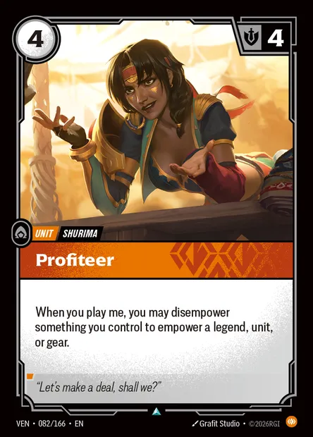 Profiteer, Riftbound card VEN 082 — Vendetta set