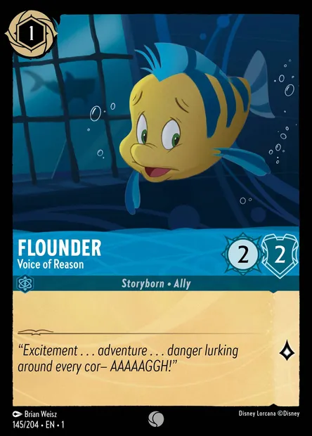 Flounder - Voice of Reason, Disney Lorcana card CH1-145 — The First Chapter set