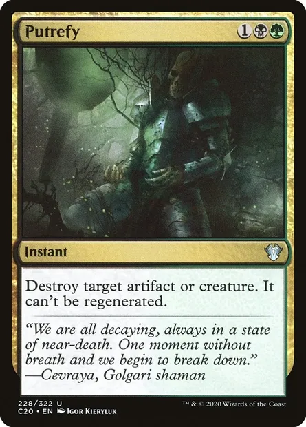 Putrefy, Magic card C20 228 — Commander 2020 set