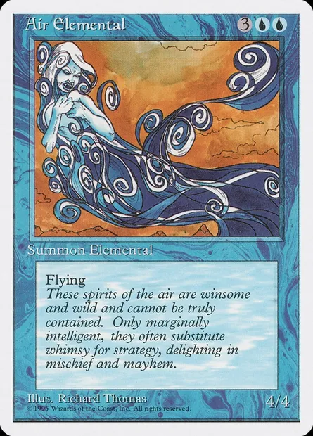 Elémental d'air, carte Magic 4ED 59 — extension Quatrième Edition