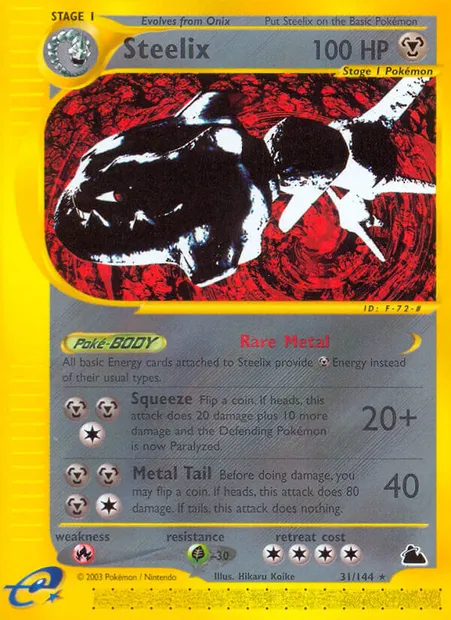 Steelix, carte Pokémon SK 31 — extension Skyridge