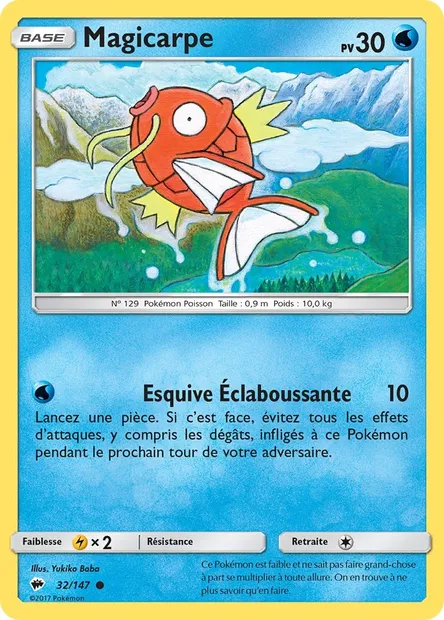 Magicarpe, carte Pokémon BUS 32 — extension Ombres Ardentes
