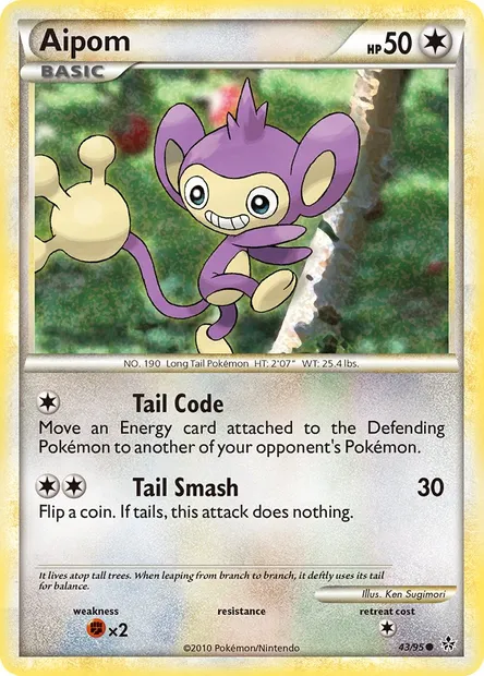 Aipom, Pokémon card UL 43 — Unleashed set