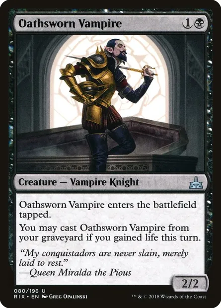 Oathsworn Vampire, Magic card RIX 80 — Rivals of Ixalan set