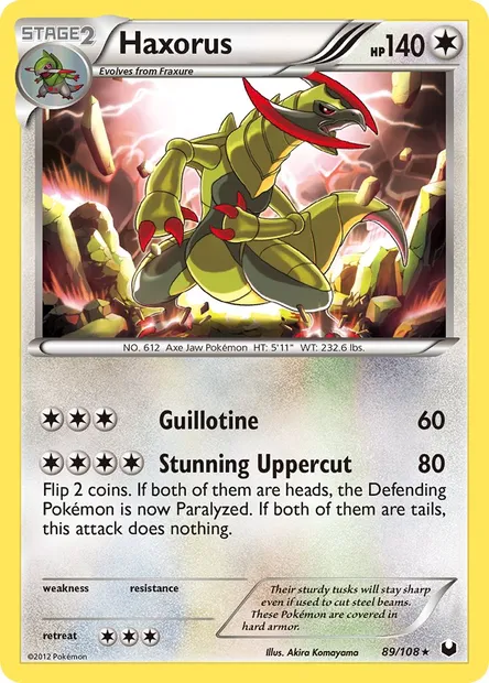 Haxorus, Pokémon card DEX 89 — Dark Explorers set