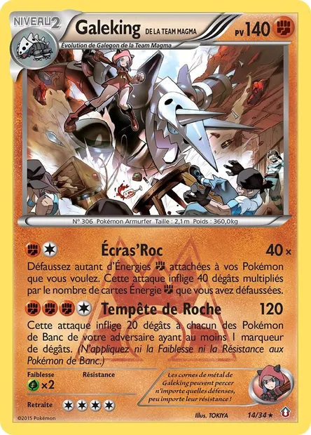 Galeking de la Team Magma, carte Pokémon DCR 14 — extension Double Danger
