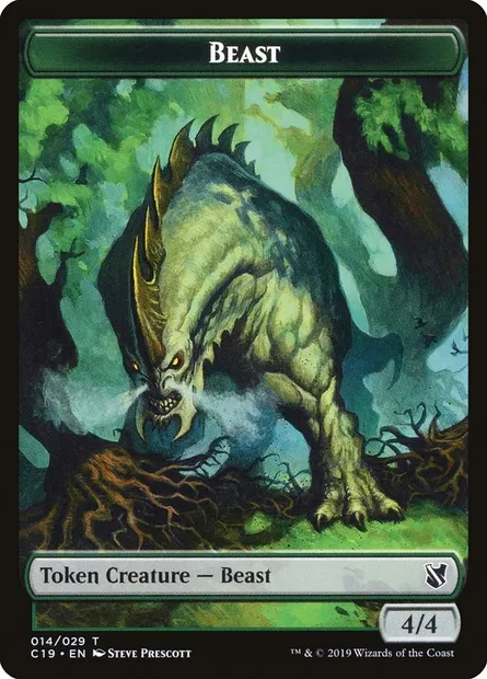 Beast, carte Magic TC19 14 — extension Commander 2019 Tokens