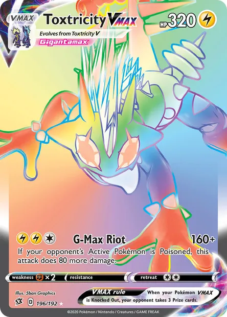 Toxtricity VMAX, Pokémon card RCL 196 — Rebel Clash set
