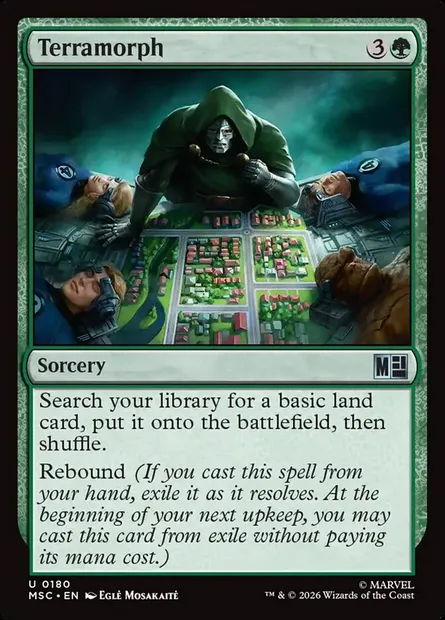 Terramorph, Magic card MSC 180 — Marvel Super Heroes Commander set