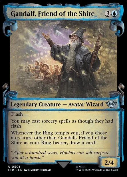 Gandalf, ami de la Comté, carte Magic LTR 501 — extension Le Seigneur des Anneaux : chroniques de la Terre du Milieu