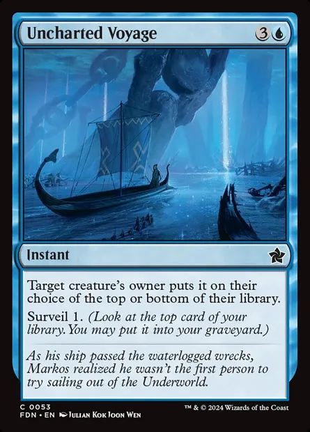 Uncharted Voyage, Magic card FDN 53 — Foundations set