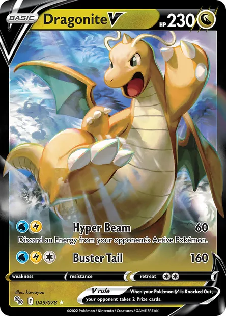 Dragonite V, Pokémon card PGO 049 — Pokémon GO set