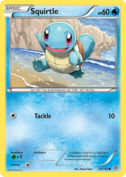 Squirtle, Pokémon card PLS 24 — Plasma Storm set