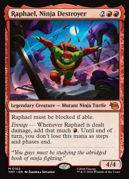 Raphael, Ninja Destroyer, Magic card TMT 102 — Teenage Mutant Ninja Turtles set