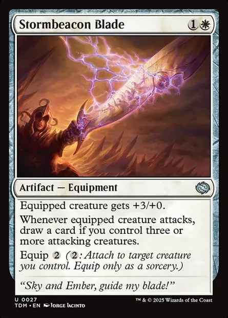 Stormbeacon Blade, Magic card TDM 27 — Tarkir: Dragonstorm set