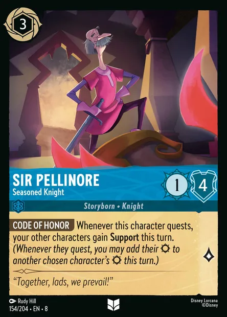 Sir Pellinore - Seasoned Knight, Disney Lorcana card CH8-154 — The Reign of Jafar set