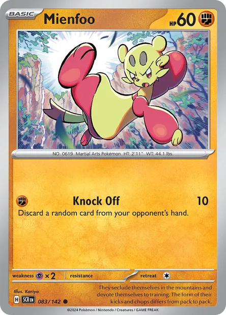 Mienfoo, Pokémon card SCR 083 — Stellar Crown set
