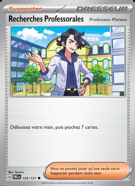 Recherches Professorales, carte Pokémon PRE 125 — extension Évolutions Prismatiques
