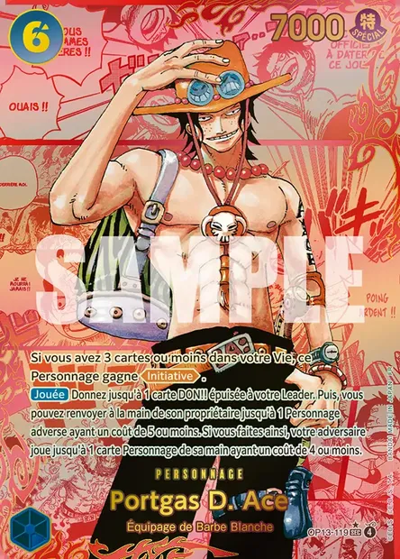 Portgas D. Ace, carte One Piece OP13-119 — extension SUCCESSEURS