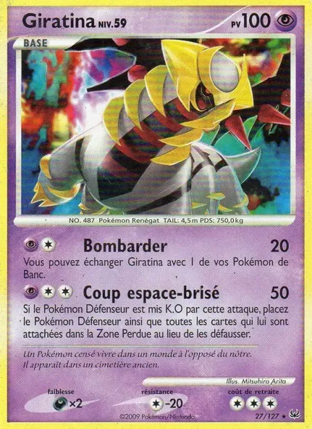 Giratina, carte Pokémon PL 27 — extension Platine