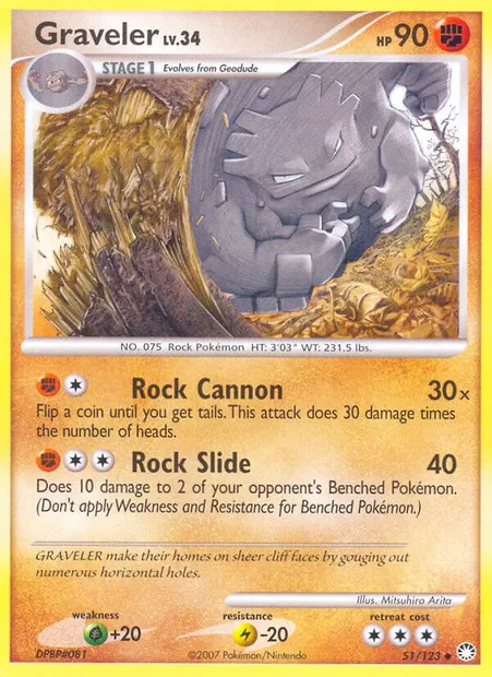 Graveler, Pokémon card MT 51 — Mysterious Treasures set