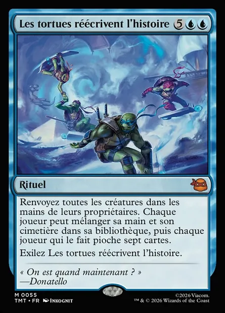 Les tortues réécrivent l'histoire, carte Magic TMT 55 — extension Teenage Mutant Ninja Turtles