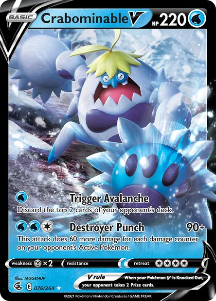 Crabominable V, Pokémon card FST 76 — Fusion Strike set