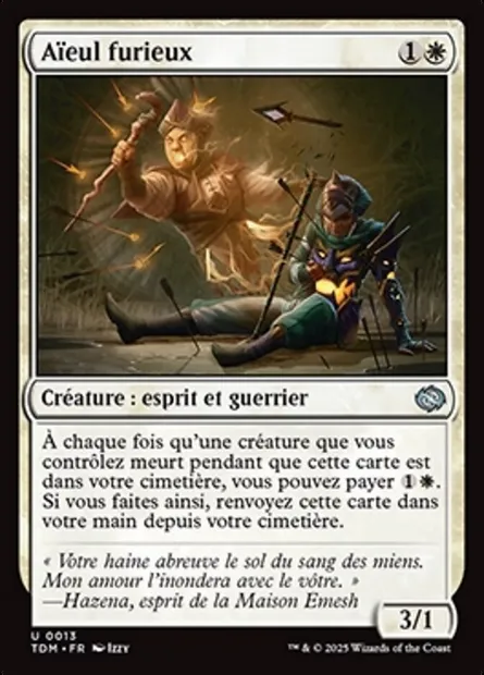 Aïeul furieux, carte Magic TDM 13 — extension Tarkir: Dragonstorm