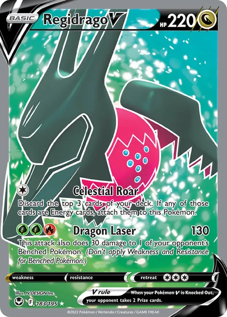 Regidrago V, Pokémon card SIT 183 — Silver Tempest set