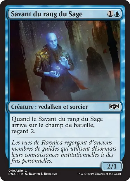 Savant du rang du Sage, carte Magic RNA 49 — extension L'allégeance de Ravnica