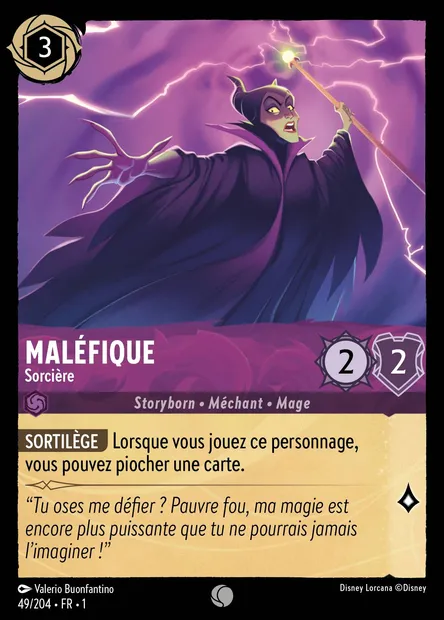 Maléfique - Sorcière, carte Disney Lorcana CH1-049 — extension Premier Chapitre