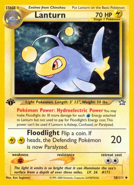 Lanturn, Pokémon card NG 38 — Neo Genesis set