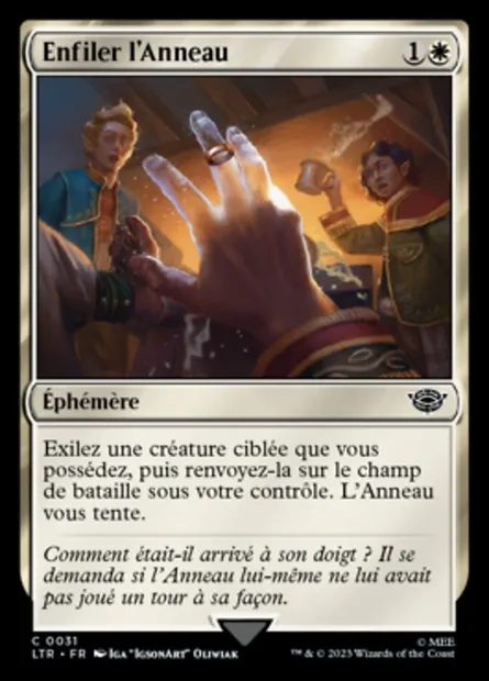 Enfiler l'Anneau, carte Magic LTR 31 — extension Le Seigneur des Anneaux : chroniques de la Terre du Milieu