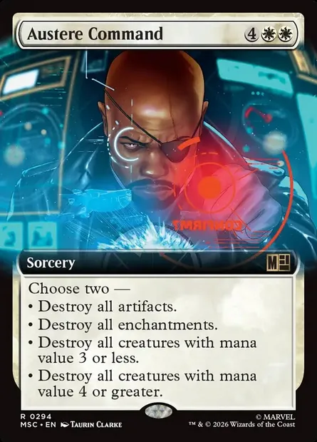 Austere Command, Magic card MSC 294 — Marvel Super Heroes Commander set