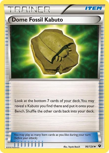 Dome Fossil Kabuto, Pokémon card FCO 96 — Fates Collide set