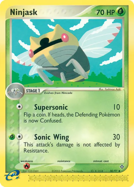 Ninjask, Pokémon card DR 38 — Dragon set