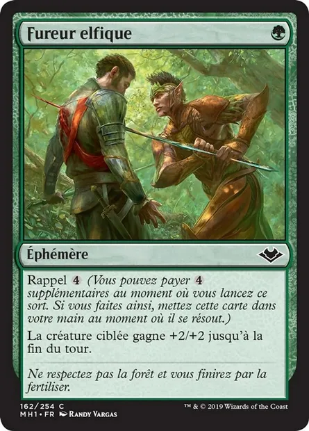 Fureur elfique, carte Magic MH1 162 — extension Horizons du Modern