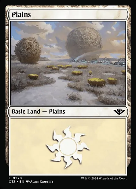 Plains, Magic card OTJ 278 — Outlaws of Thunder Junction set