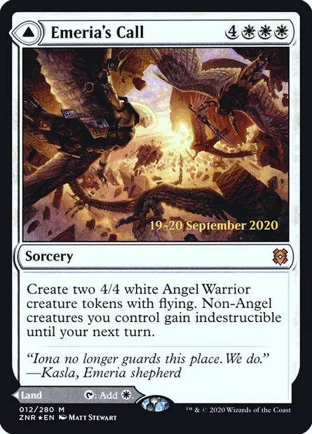 Emeria's Call // Emeria, Shattered Skyclave, Magic card PZNR 12s — Zendikar Rising Promos set