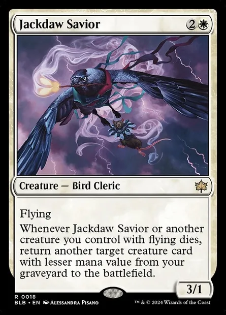 Jackdaw Savior, Magic card BLB 18 — Bloomburrow set