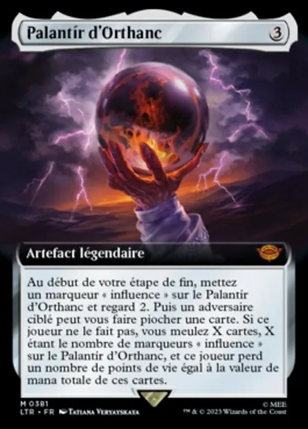 Palantír d'Orthanc, carte Magic LTR 381 — extension Le Seigneur des Anneaux : chroniques de la Terre du Milieu