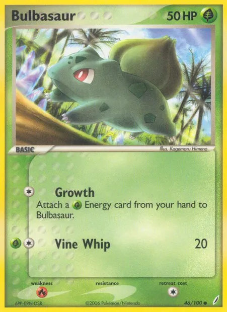 Bulbasaur, Pokémon card CG 46 — Crystal Guardians set