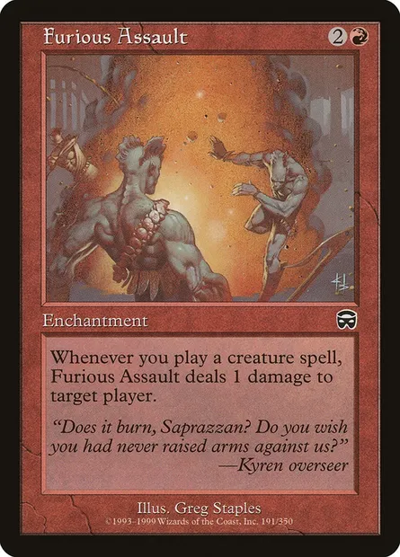 Assault furieux, carte Magic MMQ 191 — extension Masques de Mercadia