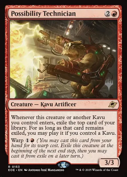 Technicien de probabilité, carte Magic PEOE 153p — extension Edge of Eternities Promos