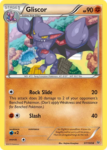Gliscor, Pokémon card ROS 37 — Roaring Skies set