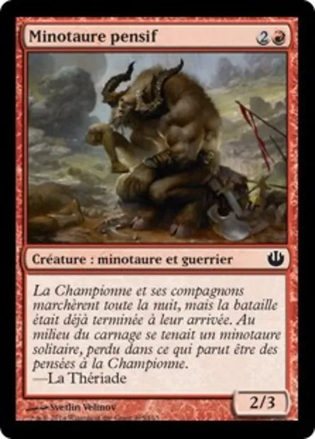 Minotaure pensif, carte Magic JOU 105 — extension Incursion dans Nyx