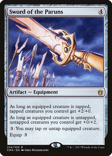 Épée des Paruns, carte Magic CMA 234 — extension Commander Anthology