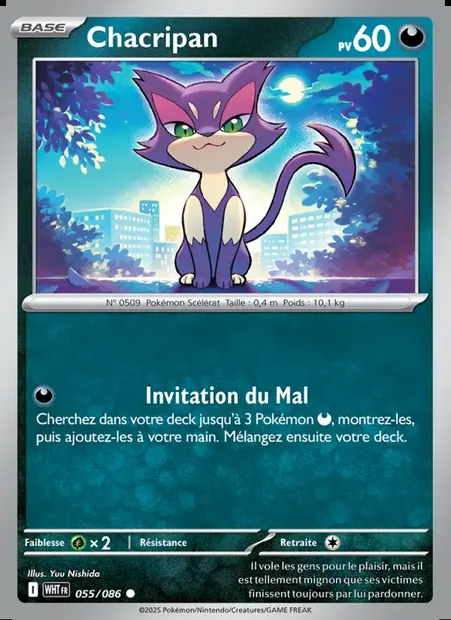 Chacripan, carte Pokémon WHT 055 — extension Flamme Blanche